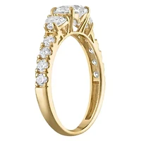 Lab Created 14k Yellow Gold 1.8 cttw Lab-Grown Diamond 3-Stone Heart Engagement Ring