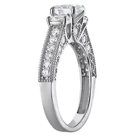 Lab Created 14k Gold 2 cttw Lab-Grown Diamond 3-Stone Oval Engagement Ring