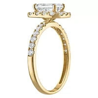 Lab Created 14k Yellow Gold cttw Lab-Grown Diamond Emerald Engagement Ring