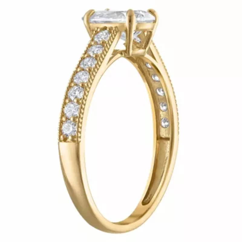 Lab Created 14k Yellow Gold cttw Lab-Grown Diamond Pear Engagement Ring
