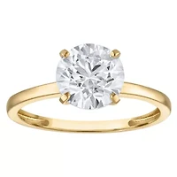 Lab Created 14k Yellow Gold 2 cttw Lab-Grown Diamond Round Solitaire Ring