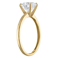Lab Created 14k Yellow Gold 2 cttw Lab-Grown Diamond Round Solitaire Ring
