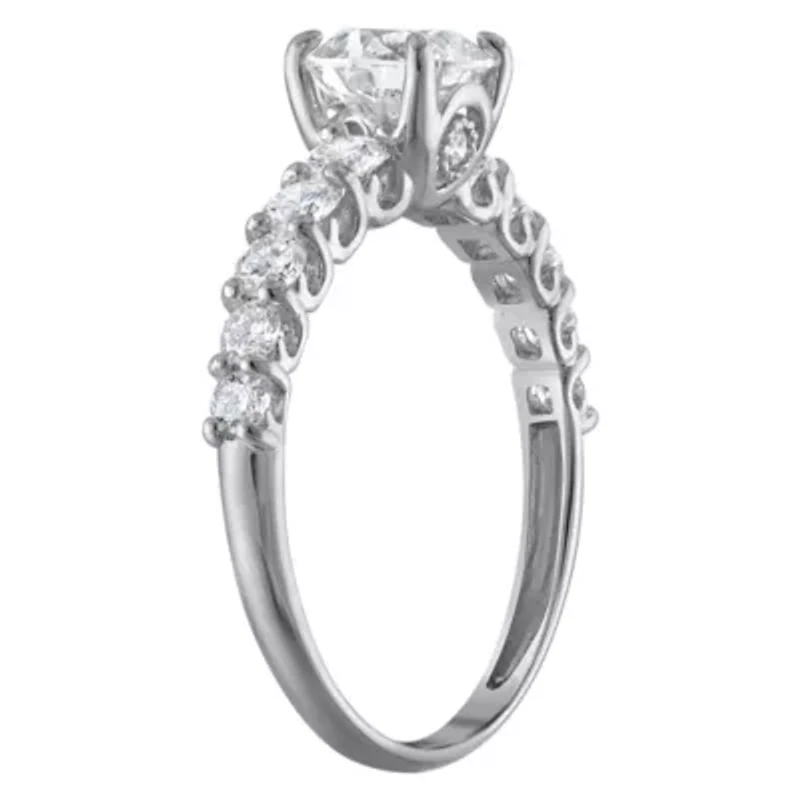 Lab Created 14k Gold cttw Lab-Grown Diamond Round Engagement Ring