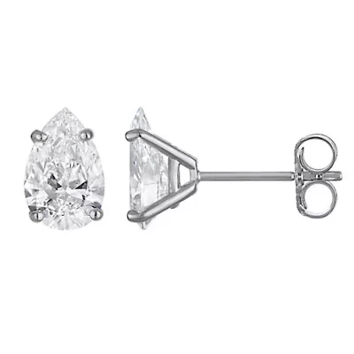 Lab Created 14K 2Ct Grown Diamond Pear Cut Earrings