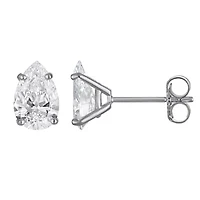Lab Created 14K 2Ct Grown Diamond Pear Cut Earrings