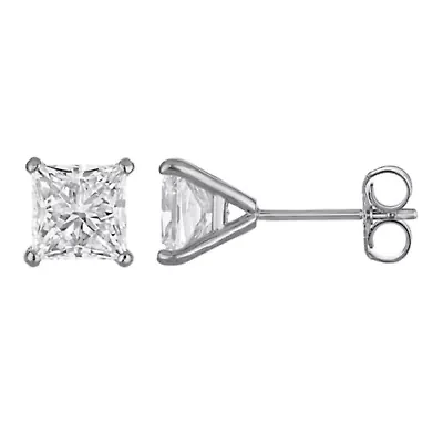 Lab Created 14K 2Ct Grown Diamond Princess Cut Earrings