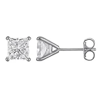 Lab Created 14K 2Ct Grown Diamond Princess Cut Earrings