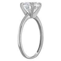 Lab Created 14K Gold 2 CT Round Cut Moissanite Solitaire Ring