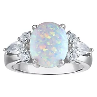 Lab Created Sterling Silver Opal Ring