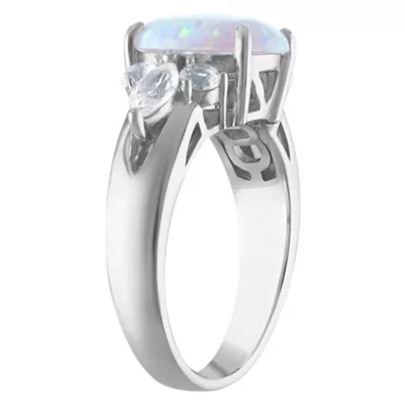Lab Created Sterling Silver Opal Ring