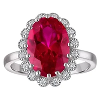 Lab Created Sterling Silver Ruby Ring
