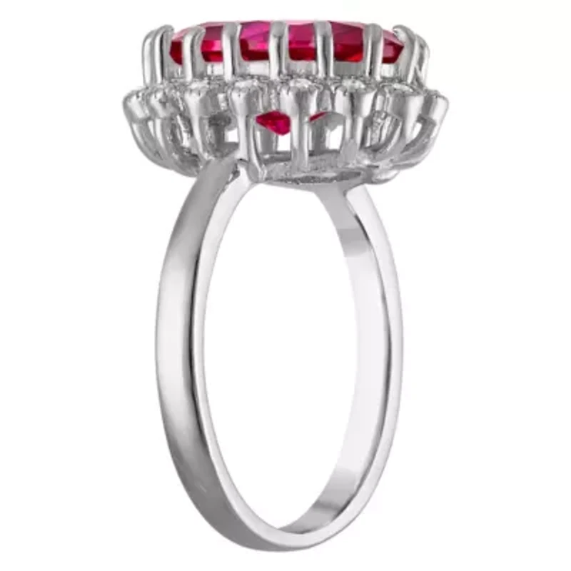 Lab Created Sterling Silver Ruby Ring