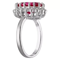 Lab Created Sterling Silver Ruby Ring