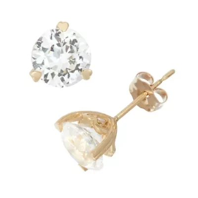 10K Gemstone And Diamond Accent Earrings