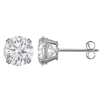 Lab Created 14K Gold CT Round Cut Moissanite Solitaire Stud Earrings