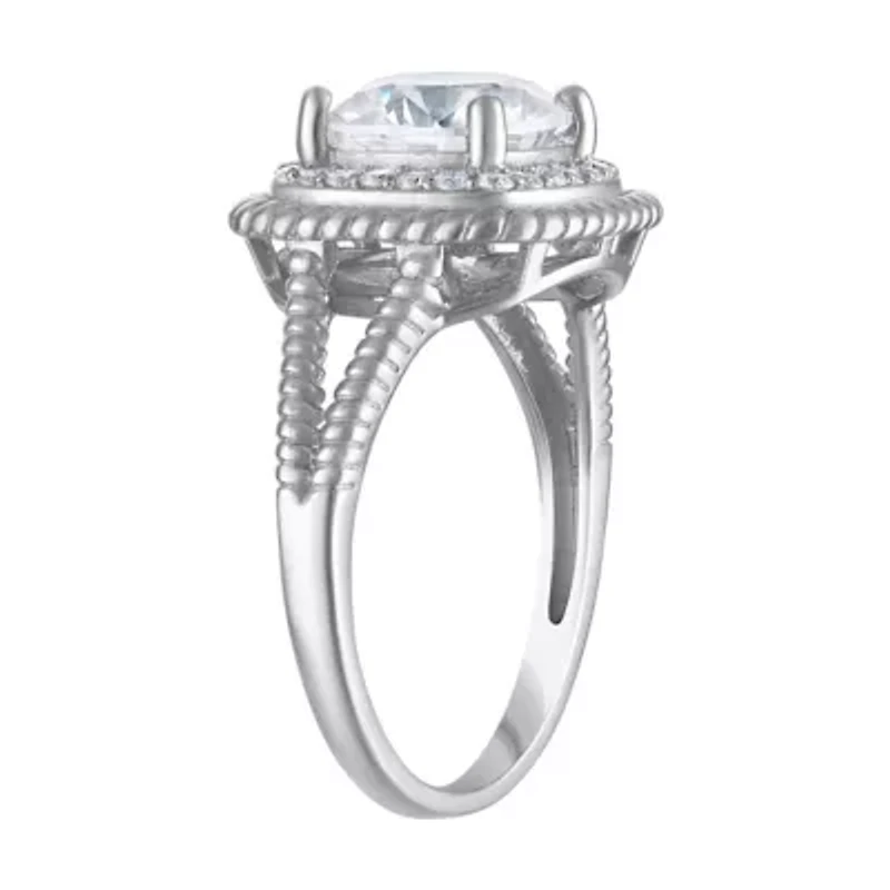 Lab Created Sterling Silver Moissanite Ring
