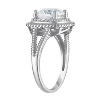 Lab Created Sterling Silver Moissanite Ring