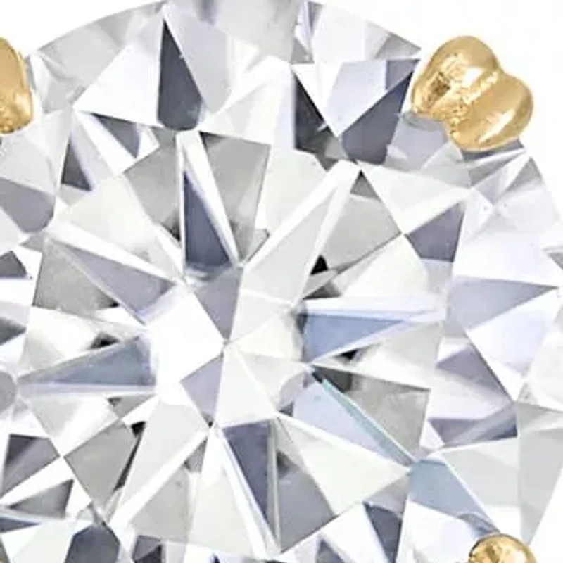 Lab Created 14K Gold CT Round Cut Moissanite Solitaire Stud Earrings