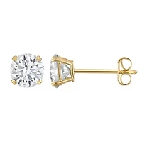 Lab Created 14K Gold CT Round Cut Moissanite Solitaire Stud Earrings