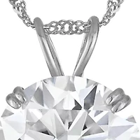 Lab Created 14K Gold CT Round Cut Moissanite Solitaire Pendant