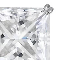 Lab Created 14K Gold 3 CT Princess Cut Moissanite Solitaire Stud Earrings