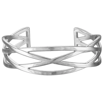 Gold Over Rhodium Cuff Bangle