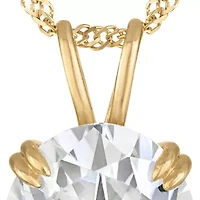 Lab Created 14K Gold 2.75 CT Oval Cut Created Moissanite Solitaire Pendant