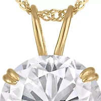 Lab Created 14K Gold 2.5 CT Pear Cut Created Moissanite Solitaire Pendant