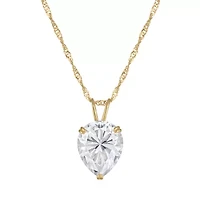 Lab Created 14K Gold 2.5 CT Pear Cut Created Moissanite Solitaire Pendant