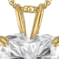 Lab Created 14K Gold 2.5 CT Heart Cut Created Moissanite Solitaire Pendant