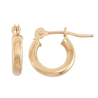 14Kt Gold 2X10mm Huggie Hoop Earrings