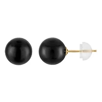 10K Gold Black Onyx Bead Stud