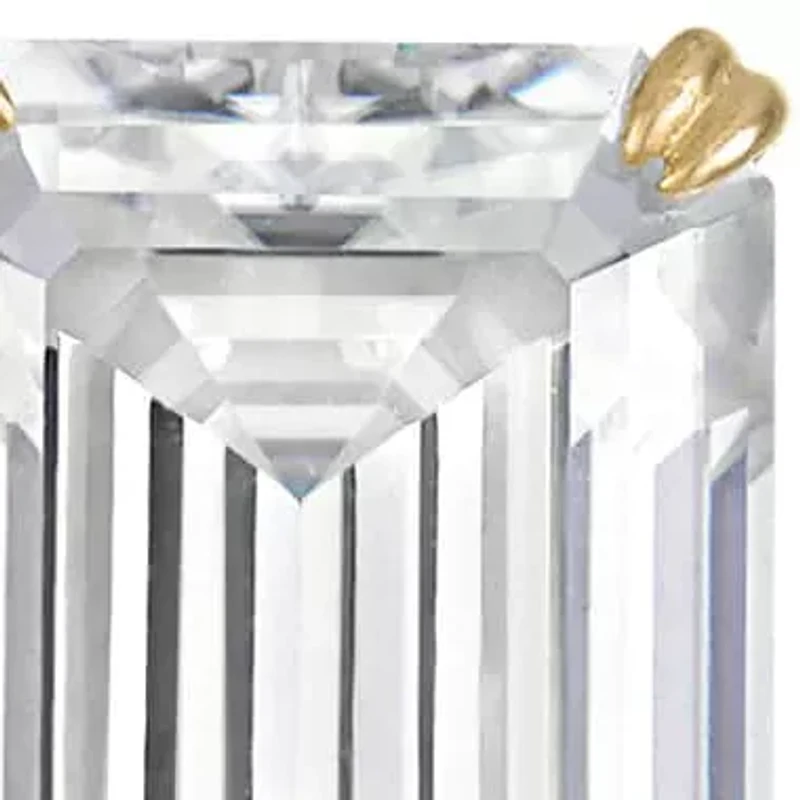 Lab Created 14K Gold 3.5 CT Emerald Cut Created Moissanite Solitaire Stud Earrings