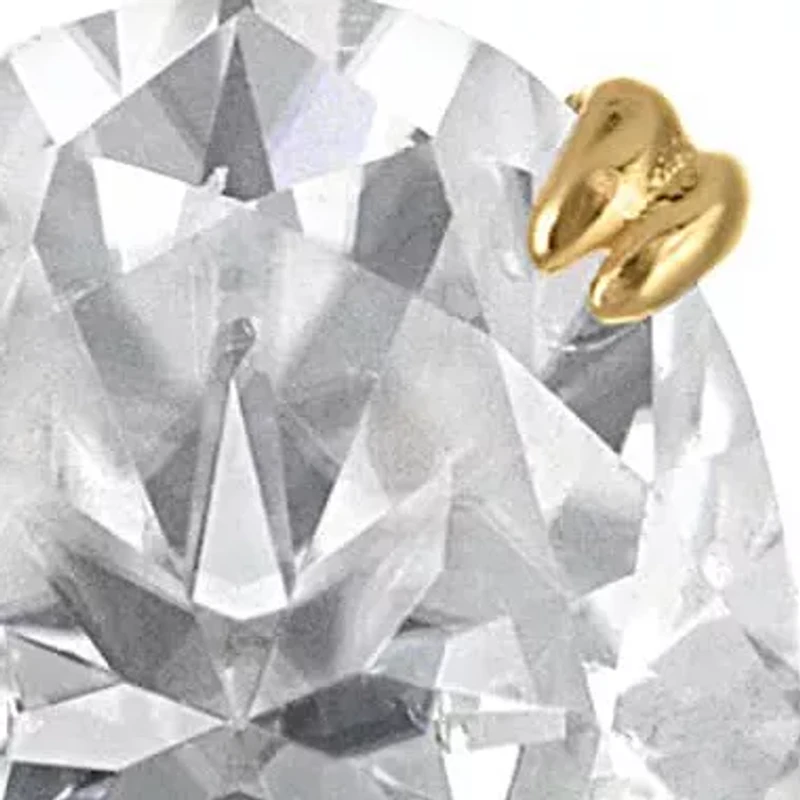 Lab Created 14K Gold 2.5 CT Oval Cut Created Moissanite Solitaire Stud Earrings