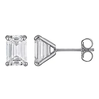 Lab Created 14K 2Ct Lab Grown Diamond Emerald Cut Earrings