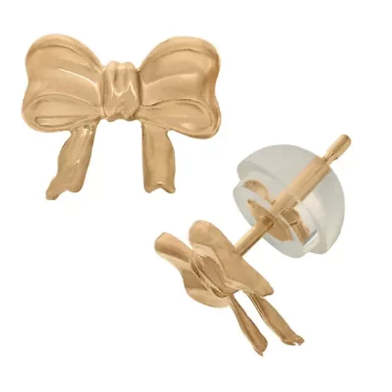14Kt Gold Kid's Bow Stud Earrings