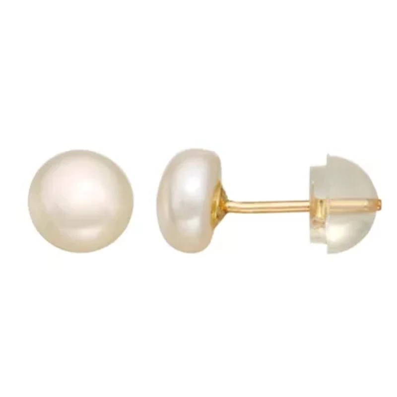 14Kt 5mm Fresh Water Pearl Studs