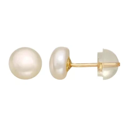 14Kt 5mm Fresh Water Pearl Studs