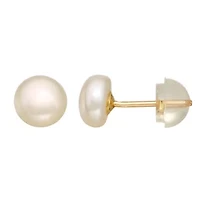 14Kt 5mm Fresh Water Pearl Studs