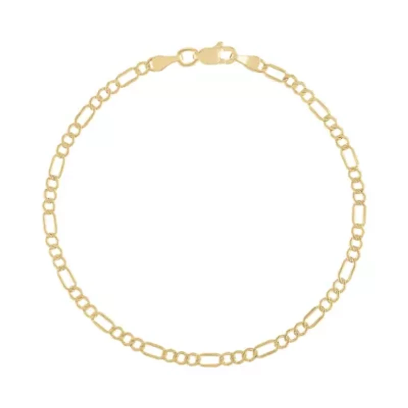 14Kt Gold Men's 2.8mm Figaro Chain Bracelet