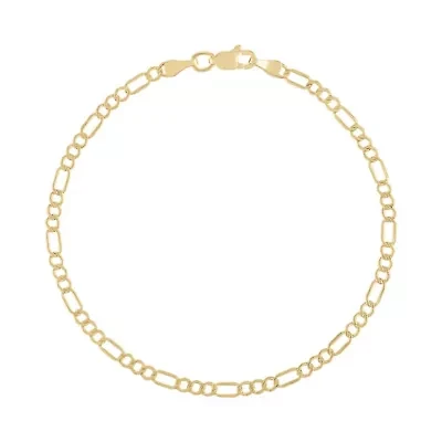 14Kt Gold Men's 2.8mm Figaro Chain Bracelet