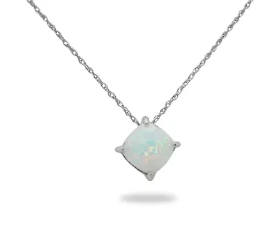 Lab Created Sterling Silver Created Opal Pendant