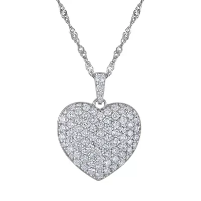 Lab Created Sterling Silver Lab Grown Diamond Pendant