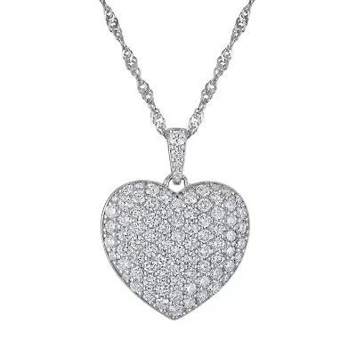 Lab Created Sterling Silver Lab Grown Diamond Pendant