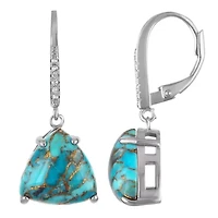 Sterling Silver Turquoise Leverback Earrings