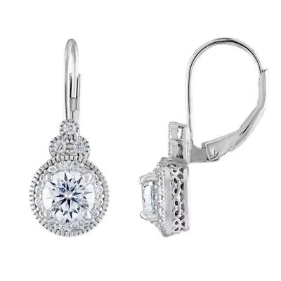 Lab Created Sterling Silver Created Moissanite Earrings