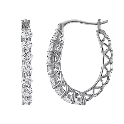 Lab Created Sterling Silver 1.75Ct Lab Grown Diamond Hoop Earrings