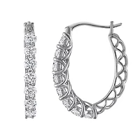 Lab Created Sterling Silver 1.75Ct Lab Grown Diamond Hoop Earrings