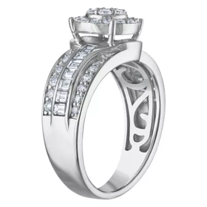 Lab Created Sterling Silver 1.75Ct Lab Grown Diamond Hoop Earrings