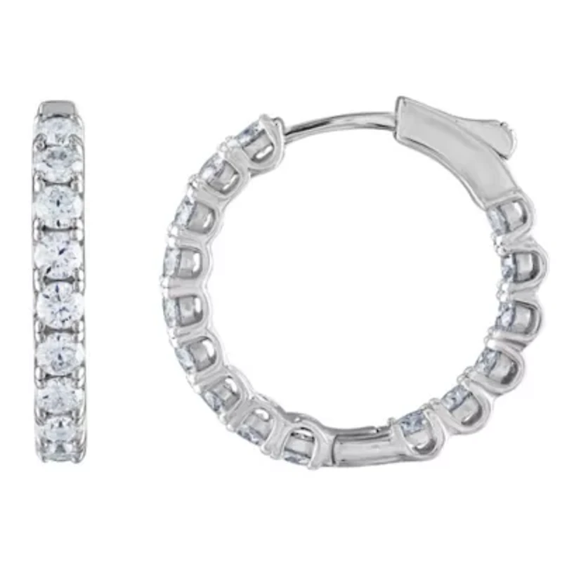 Lab Created Sterling Silver Created Moissanite Earrings